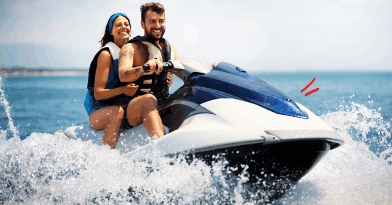 couple on a jet ski